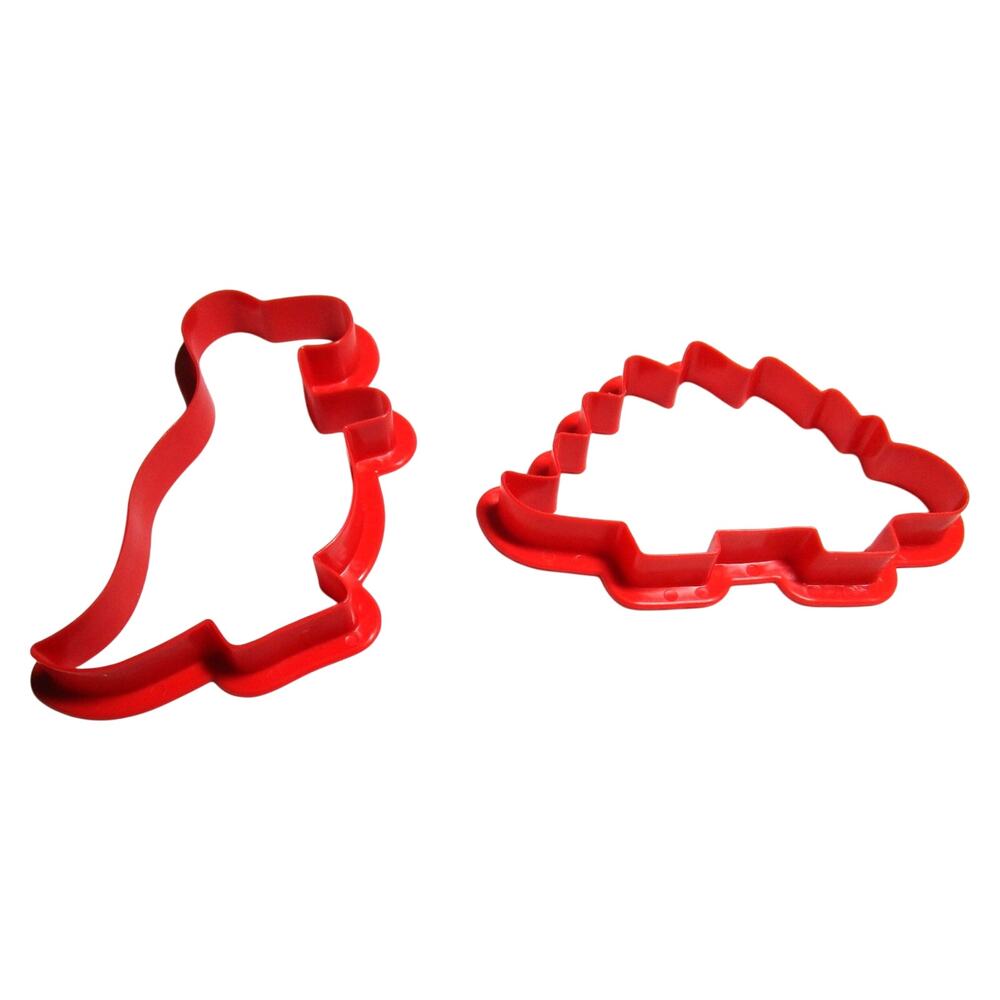 Wilton Dinosaur Cookie Cutters T-Rex and Dimetrodon Orange Plastic Set of Two